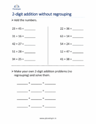 2 digit addition without regrouping
