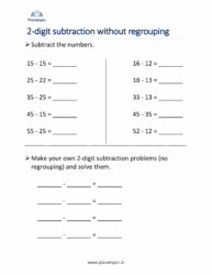 Subtraction of two digit numbers without regrouping