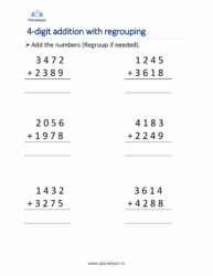 Adding 4 digit numbers with regrouping