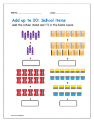 Add up to 20 objects worksheets