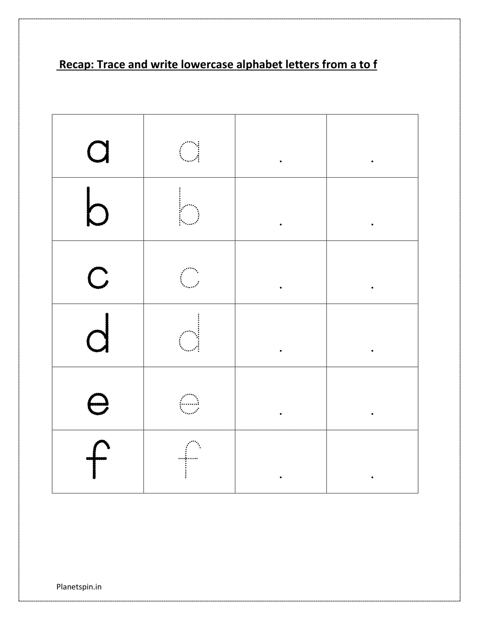 Writing lowercase letters worksheets | Planetspin.in