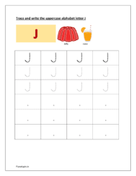 Letter tracing worksheets J