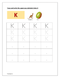 Letter tracing worksheets K