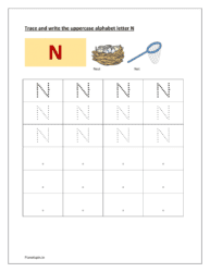 Letter tracing worksheets N