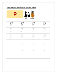Letter tracing worksheets P