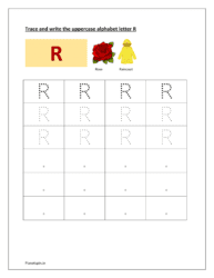 Letter tracing worksheets R