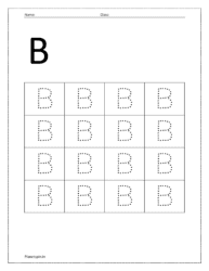 Trace uppercase letter B on dotted lines