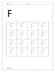 Trace uppercase letter F on dotted lines