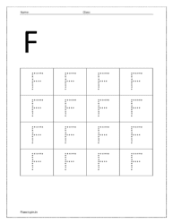 Trace uppercase letter F on dotted lines (Uppercase letter tracing worksheets pdf)