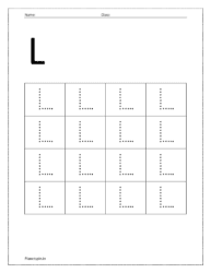 Trace uppercase letter L on dotted lines (Uppercase letter tracing worksheets pdf)