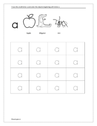 trace lowercase letters a to z