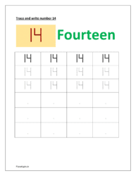 worksheet for tracing number: 14