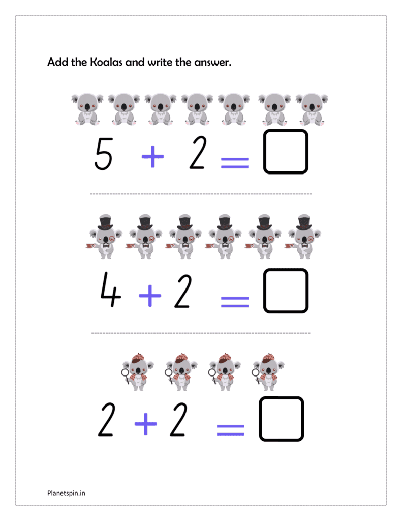 Add the Koalas and write the answer