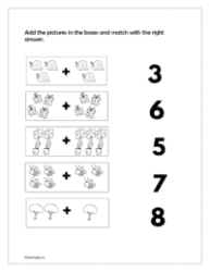 Add the pictures in the boxes and match with the right answer