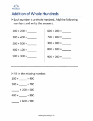 Adding whole hundreds