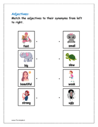 Match the adjectives to their synonyms from left to right