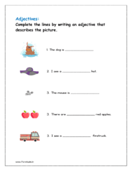 Complete the lines by writing an adjective that describes the picture
