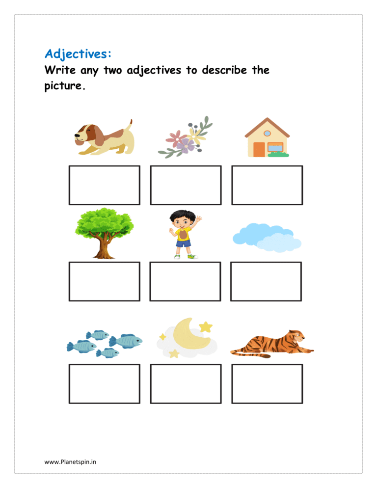 Comparative adjective worksheet for grade 1 | Planetspin.in