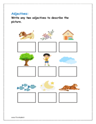 Write any two adjectives to describe the picture for class 1
