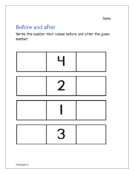 Before and after: Write the number that comes before and after the given number