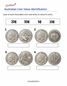 Identify Australian 5, 10, 20 and 50 Cent Coins