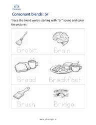 Br Blends Words Worksheets for Kindergarten