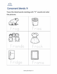 Fr Blends Words Worksheets for Kindergarten