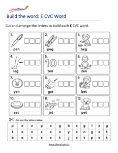 Cut and Paste E word Activity