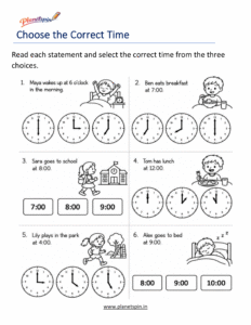 Choose the Correct Answer to Each Time Word Problem