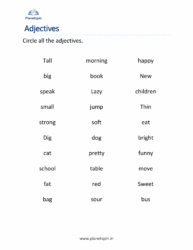 Find the adjectives worksheet