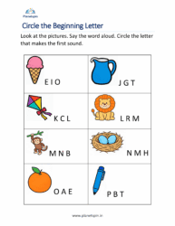 Circle the beginning letter of picture