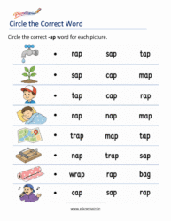 -AP Word Family Worksheets printable for Kindergarten
