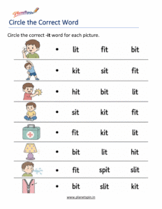 Free Printable -IT Word Family Worksheets PDF