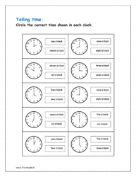 Circle the correct time