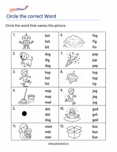 Printable Short O Phonics Worksheet for Kindergarten
