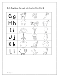 Circle the correct letter worksheet from a to z