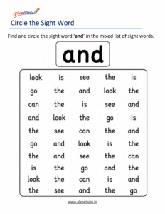 Circle the sight word and activity worksheet