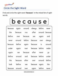 Circle the sight word blue activity worksheet