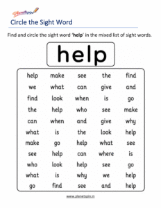 Circle the sight word help activity worksheet