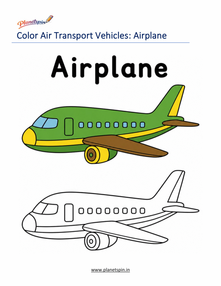 Air Transportation Coloring Pages for Kindergarten