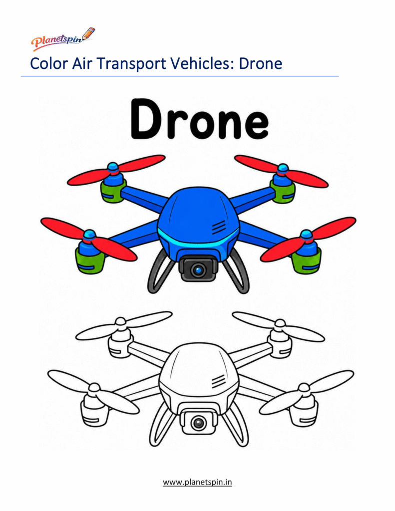 Air Transportation Coloring Pages for Kindergarten