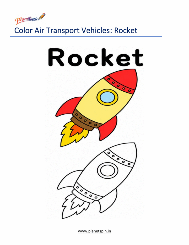 Air Transportation Coloring Pages for Kindergarten