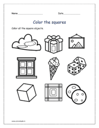 Square objects: Coloring all the square shapes