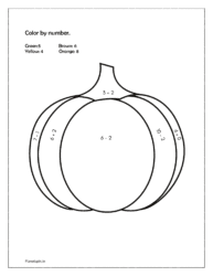 Color pumpkin (color by numbers printable)