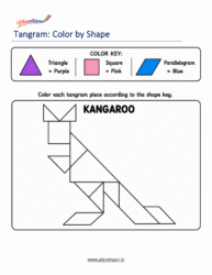color tangram shapes worksheets for kindergarten