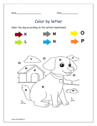 K to P: Color the dog 