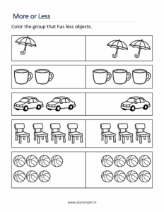 Color the group with less items