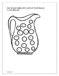 Bubble letter coloring worksheets for A a, B b and C c