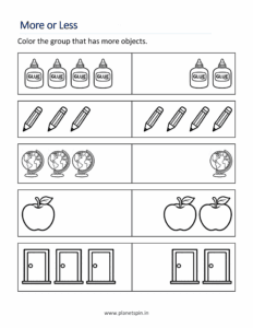 Color the group with more objects