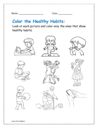 Healthy habits vs unhealthy habits worksheets